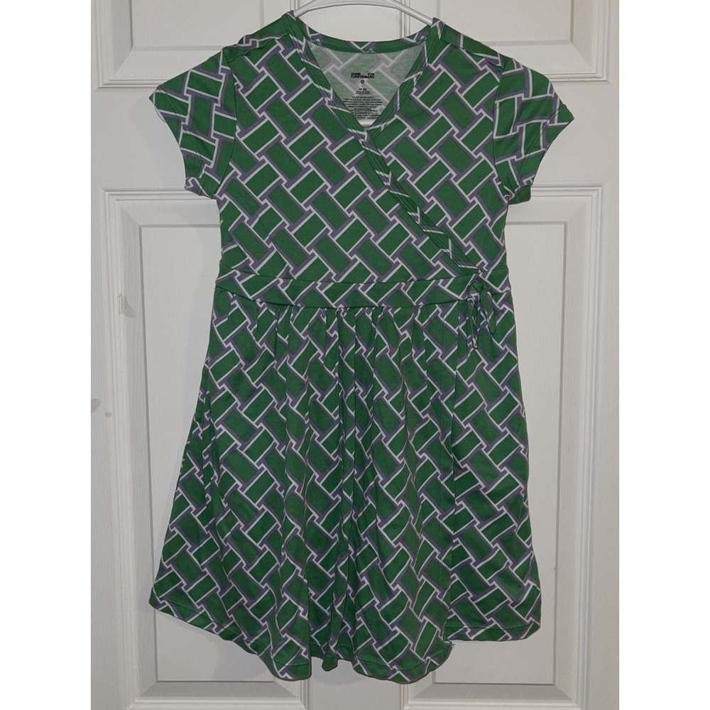 DVF Diane von Furstenberg For Target Faux WRAP Dress Kids M (8) green modern